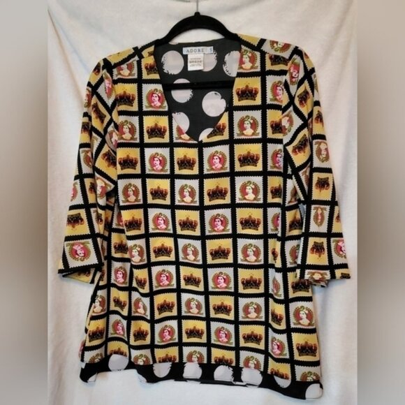 ADORE Top S Queen Crown Polka Dot Quirky Whimsical - Picture 1 of 5